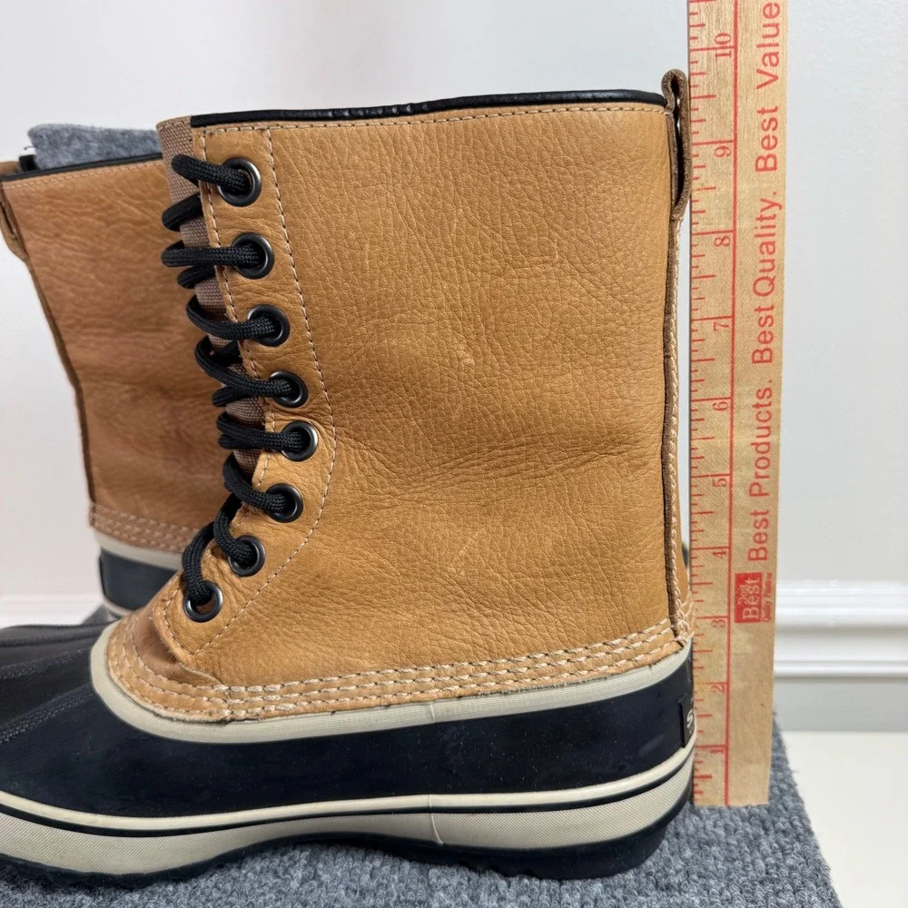 Sorel Caribou Duck Boots Mens US 8 Waterproof Leather Rubber Winter NM1561-281